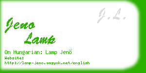 jeno lamp business card