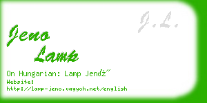 jeno lamp business card